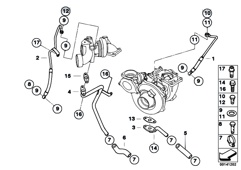 Original Parts for E61 535d M57N Touring / Engine/ Intake Manifold  Supercharg Air Duct Agr 