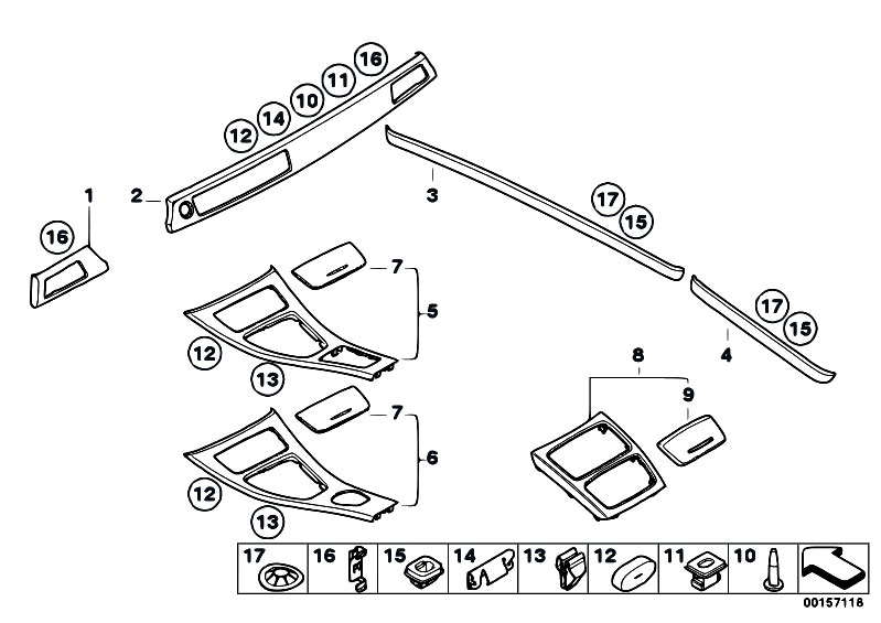 Original Parts For E92 330d N57 Coupe Vehicle Trim Alum Interior Strips Ground Lengthwise E Central Com