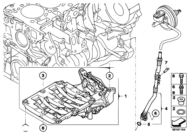 Original Parts for E60N 520d N47 Sedan / Engine/ Vacuum Pump With Tubes