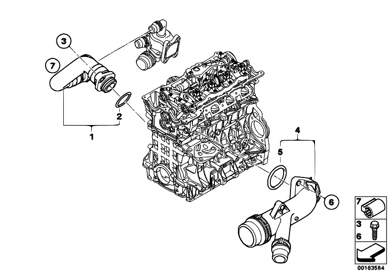 Original Parts For E90 318i N46 Sedan Engine Cooling System Water Hoses Estore Central Com