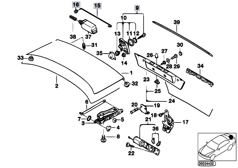 Original Parts for E38 728i M52 Sedan / Bodywork/ Single