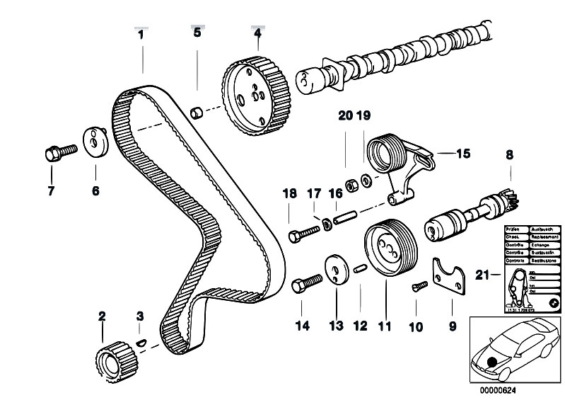 Original Parts For E34 524td M21 Sedan    Engine   Timing