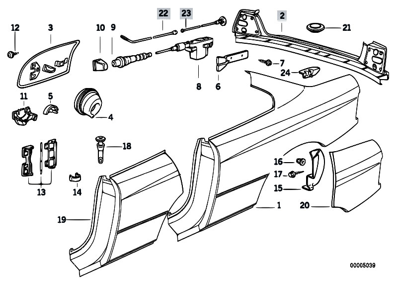 Original Parts for E31 850CSi S70 Coupe / Bodywork/ Side Panel