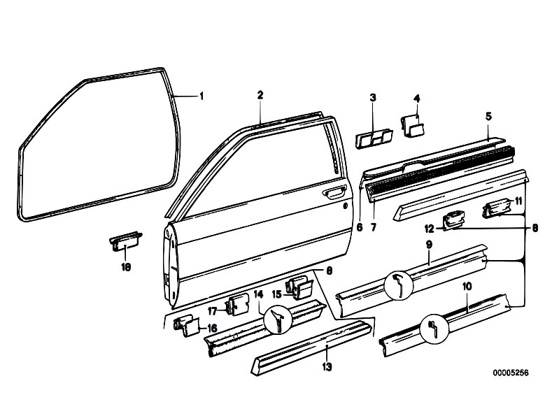 Original Parts for E21 315 M10 Sedan / Bodywork/ Door Weatherstrip
