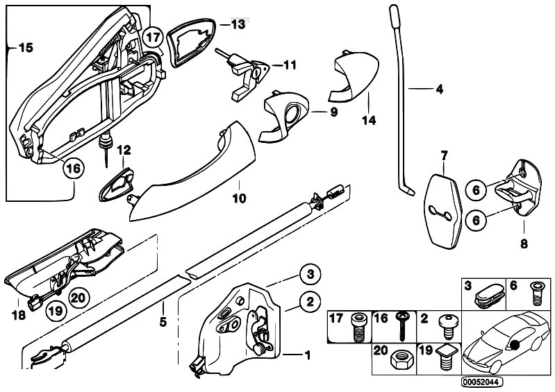 Original Parts for E53 X5 4.4i N62 SAV / Bodywork/ Door Control