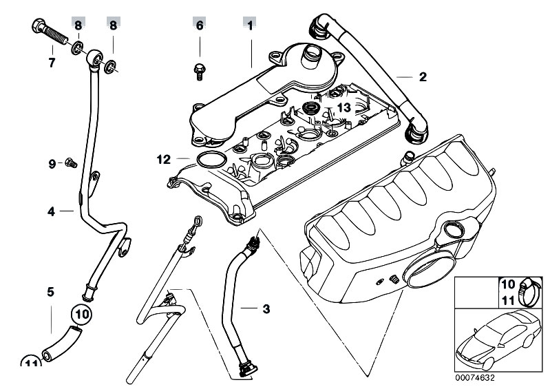 Original Parts for E46 M3 S54 Coupe / Engine/ Crankcase Ventilation Oil