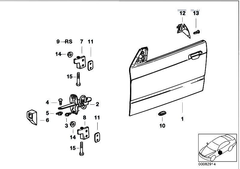 Original Parts for E36 M3 S50 Coupe / Bodywork/ Front Door Hinge