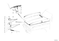 NK 2000tii 4 Zyl Sedan / Bodywork/  Engine Hood Mounting Parts