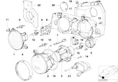 E34 525i M50 Sedan / Lighting/  Single Components For Headlight