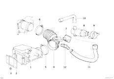 E36 318i M43 Cabrio / Fuel Preparation System/  Volume Air Flow Sensor