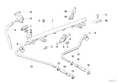 E34 M5 S38 Touring / Fuel Preparation System/  Valves Pipes Of Fuel Injection System