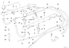 E31 850CSi S70 Coupe / Fuel Preparation System/  Valves Pipes Of Fuel Injection System