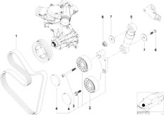 E39 M5 S62 Sedan / Engine Belt Drive Water Pump Alternator