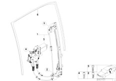 E39 525tds M51 Touring / Vehicle Trim/  El Rear Door Window Lifting Mechanism