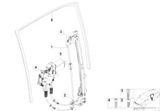 E39 528i M52 Touring / Vehicle Trim/  El Rear Door Window Lifting Mechanism