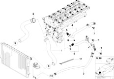 Z3 Z3 2.8 M52 Roadster / Engine/  Cooling System Water Hoses-2