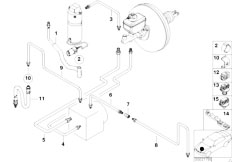 E39 530i M54 Sedan / Brakes/  Front Brake Pipe Asc Dsc-2