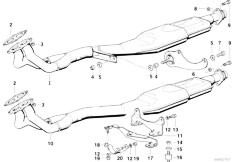 E34 518i M40 Sedan / Exhaust System Exhaust Assembly Without Catalyst