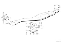 E34 518i M43 Sedan / Exhaust System Exhaust Assembly Without Catalyst