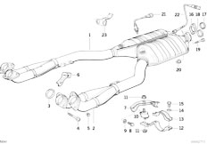 E32 740iL M60 Sedan / Exhaust System Exhaust Assembly With Catalyst