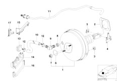 E38 740i M62 Sedan / Brakes/  Power Brake Unit Depression-2