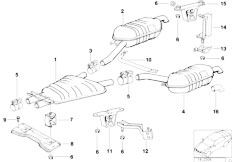 E38 L7 M73 Sedan / Exhaust System/  Exhaust System Rear