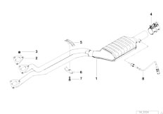 E39 520i M52 Touring / Exhaust System/  Catalytic Converter Front Silencer-3