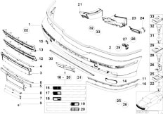 E39 540i M62 Touring / Vehicle Trim/  Front Bumper Trim Panel Up To 9 00