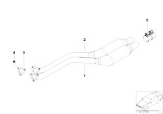 E38 728i M52 Sedan / Exhaust System Catalytic Converter Front Silencer-2