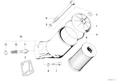 E32 735iL M30 Sedan / Engine/  Lubrication System Oil Filter-2