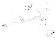 E46 318i M43 Sedan / Exhaust System Rear Silencer