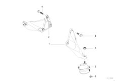 E38 750iLS M73N Sedan / Engine And Transmission Suspension/  Engine Suspension