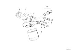 E30 318i M10 4 doors / Engine/  Lubrication System Oil Filter-2