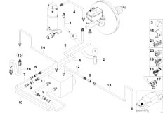 E38 750iLS M73N Sedan / Brakes/  Front Brake Pipe Asc Dsc-2