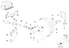 E38 750iLS M73N Sedan / Brakes Power Brake Unit Depression