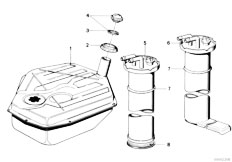 E12 518 M10 Sedan / Fuel Supply Fuel Tank Attaching Parts-2