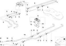 E38 750iLS M73N Sedan / Fuel Supply/  Fuel Pipe And Mounting Parts