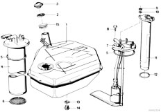 E12 520i M10 Sedan / Fuel Supply/  Fuel Tank Fuel Feed