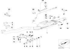 E36 320i M50 Cabrio / Exhaust System Catalytic Converter Front Silencer