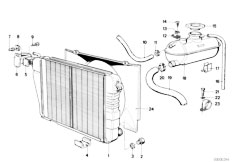 E12 520 M20 Sedan / Engine/  Radiator Expansion Tank Frame