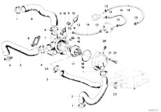 E12 520 M20 Sedan / Engine Cooling System Thermostat Water Hoses