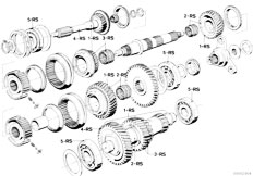 E12 528 M30 Sedan / Manual Transmission Getrag 262 Gear Wheel Set Repair Kit