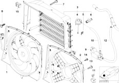 E46 320Cd M47N Cabrio / Radiator/  Fan Housing Mounting Parts