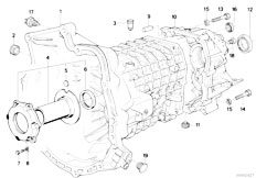 E34 530i M30 Sedan / Manual Transmission/  Getrag 260 6 Housing Attaching Parts