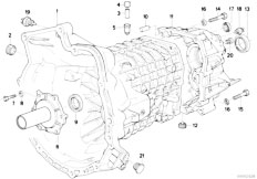 E30 325e M20 4 doors / Manual Transmission/  Getrag 260 5 50 Housing Attaching Parts