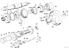 E32 735i M30 Sedan / Manual Transmission Getrag 260 6 Gear Wheel Set Sing Parts-2