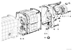E12 520i M10 Sedan / Manual Transmission/  Getrag 235 Cover Attach Parts-2