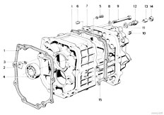 E12 520i M10 Sedan / Manual Transmission/  Getrag 235 Cover Attach Parts