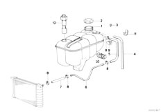 E30 325i M20 Cabrio / Radiator/  Expansion Tank-3