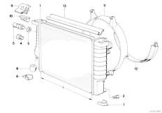 E34 524td M21 Sedan / Radiator Radiator Frame